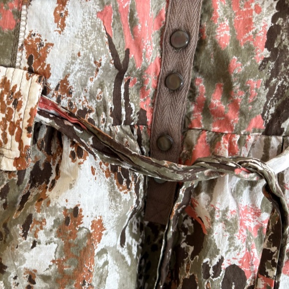 DKNY Strapy Dress in Coral, Browns, and Green Size M EUC - Picture 3 of 10